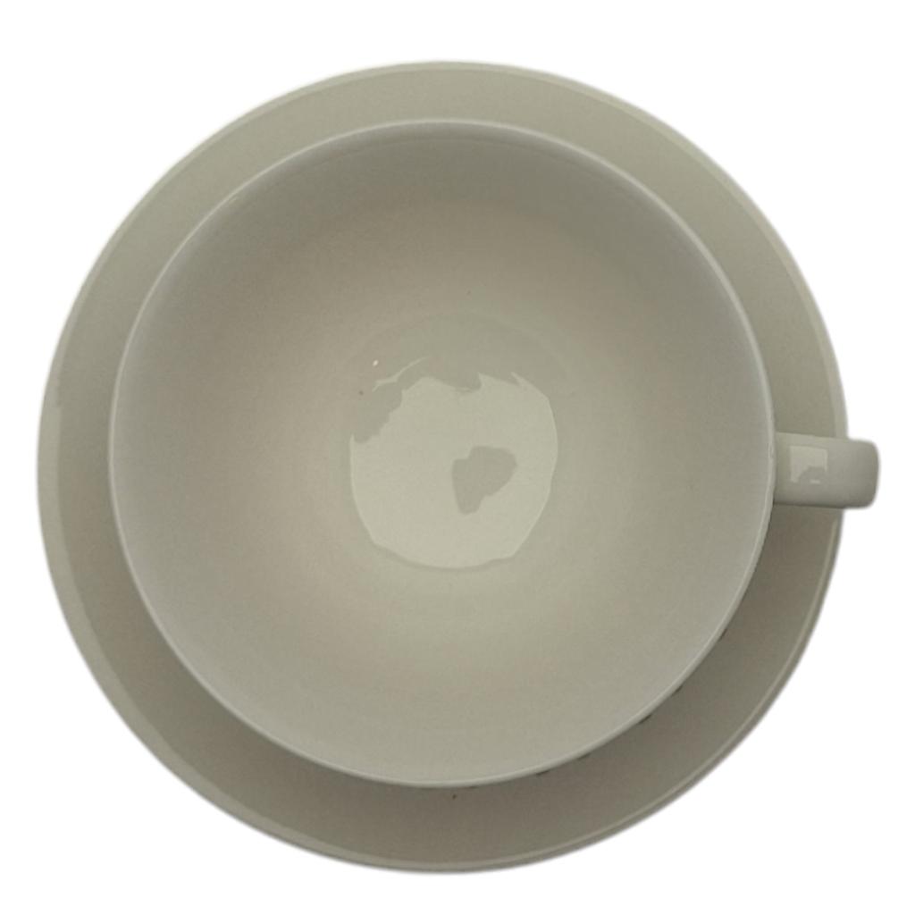 WHITE CERAMIC CUP 260ml WITH OPENWORK SAUCER FOR COFFEE AND TEA