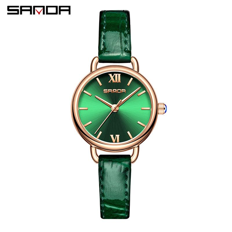 Sanda Women's Retro Roman Numeral Quartz Watch - Fashionable, Simple, and Waterproof