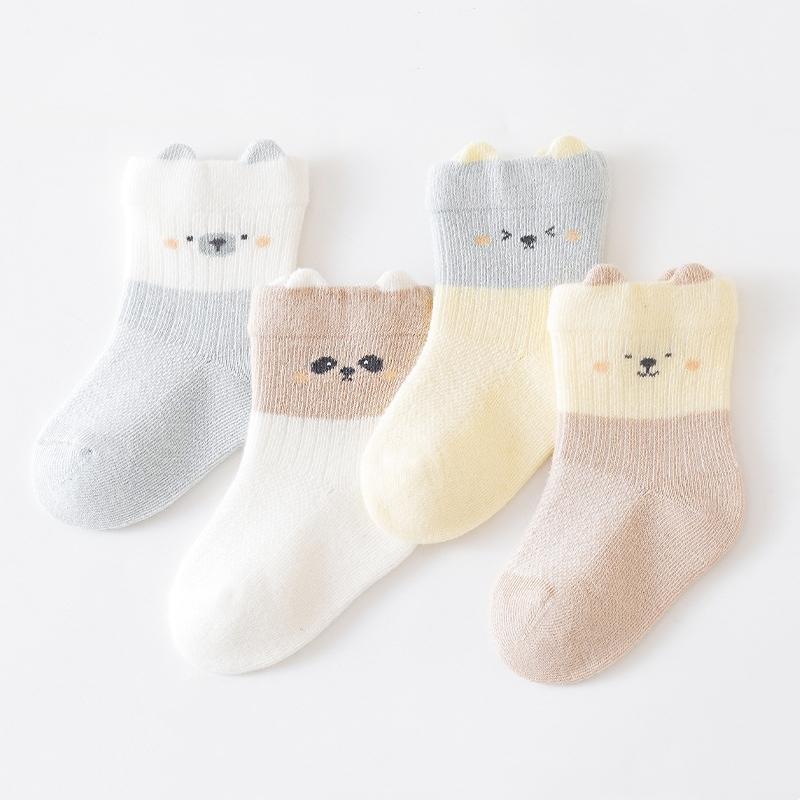 3Pairs/Set Baby Mesh Socks Summer Thin Cotton Kids Socks Cute Cartoon Boneless Socks Infant Newborn Socks For Boys Girls 0-5Yrs