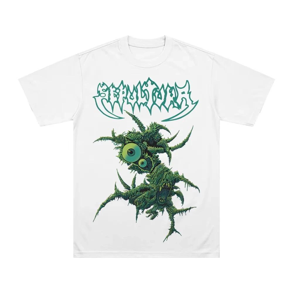 Sepultura Arisen TShirt Crew Neck Short Sleeve 100 Cotton Comfortable Apparel Unisex Vintage Street Style Y2K Spring Summer