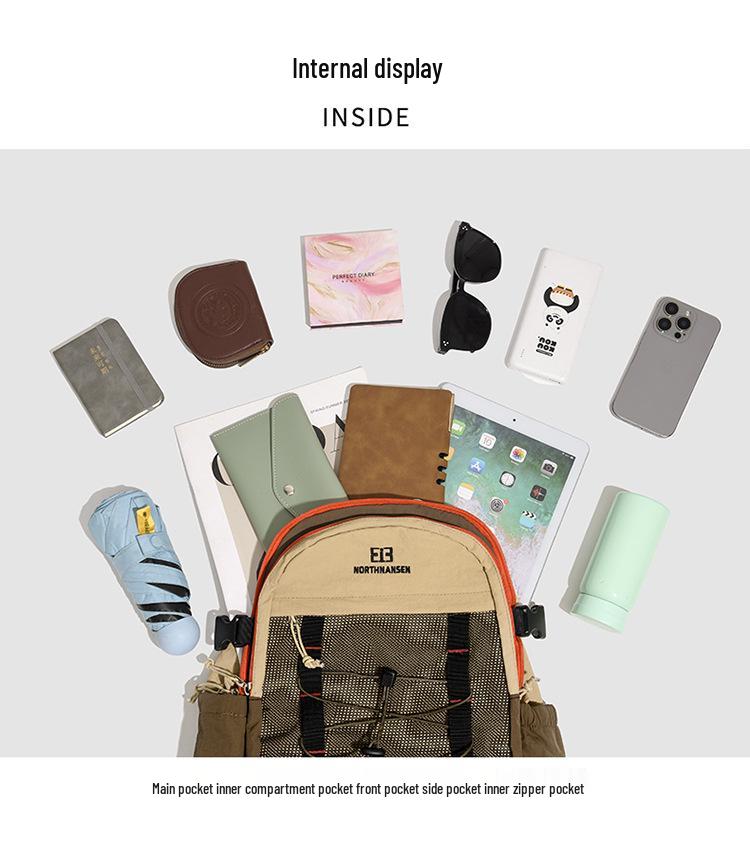 Herren Outdoor-Bergsteiger- und Reiserucksack mit großem Fassungsvermögen - Leicht, modisch, lässiger Studenten-Buchrucksack