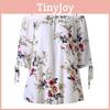 Stylish Fashion Womens Plus Size Floral Print Cold Blouse Camis Casual Shoulder Tops