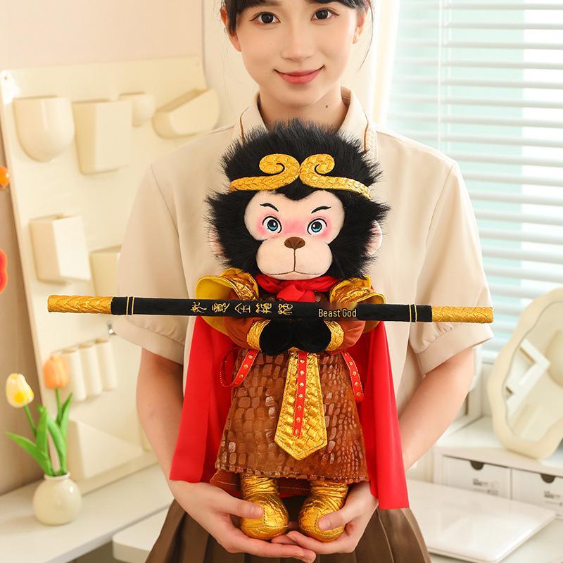 

Плюшевая кукла Черный Гоку Мифический Король Обезьян - Цитянь Дашэн Путешествие на Запад Игрушка 50cm