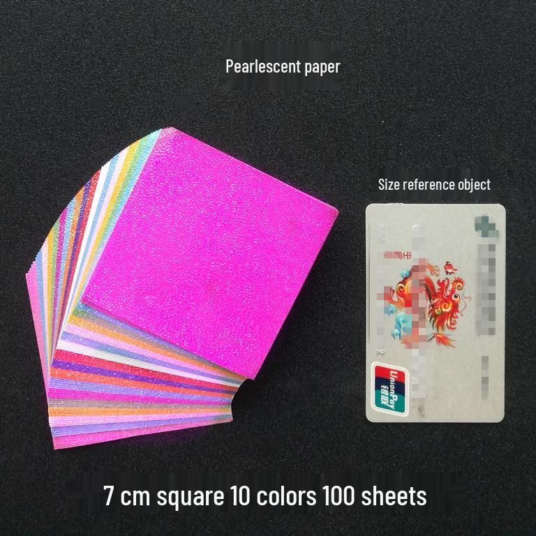 Pearlescent Laser Origami Paper - Shimmering Colors for Children's Crafts and Thousand Paper Cranes
