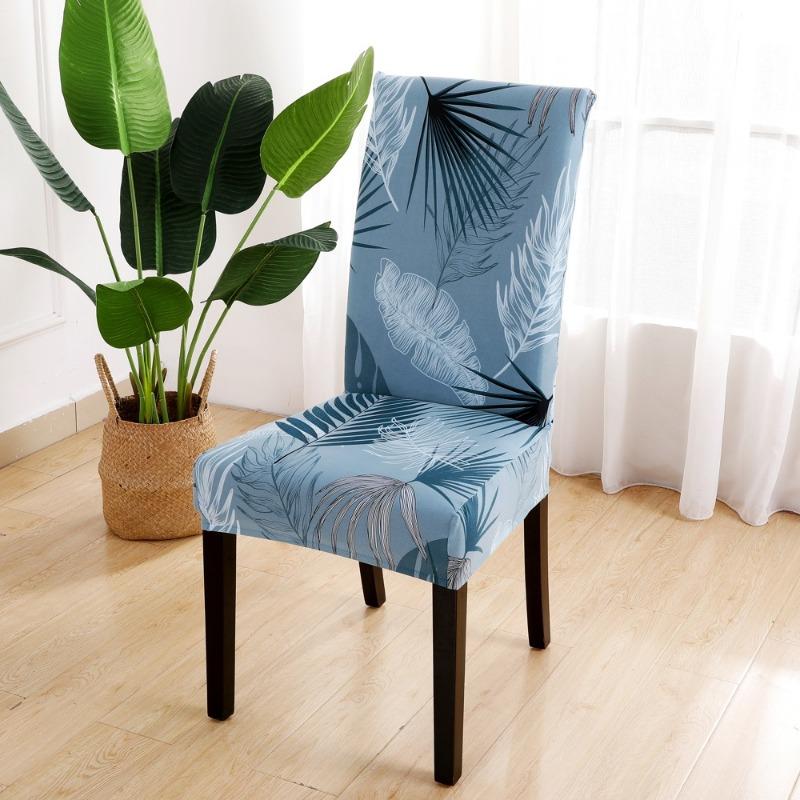 Printed Chair Cover Elastic Kitchen Seat Cover Stretch Chair Covers for Dining Room Wedding Hotel Banquet Washable