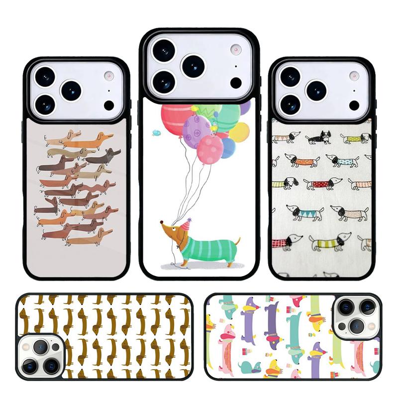 Cartoon Dackel Würstchenhund Handyhülle Cover für IPhone 11 12 13 14 15 16e 17 Pro Max Hülle für IPhone 17 Air