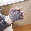 Japanese-Style Premium Touchscreen Gloves, Wool Warm Gloves for Autumn and Winter, Fleece-Lined, Finger-Separated, Cold-Proof, Unisex Knitted