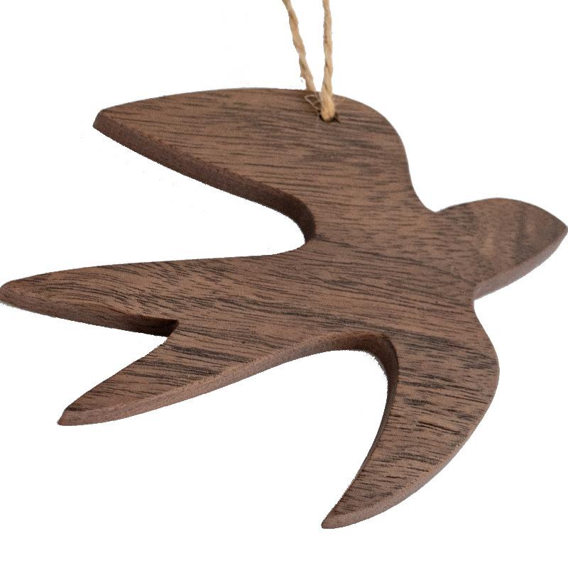 1PC Ins Simple Wall Decoration Japanese Swallow Multi-functional Wooden Block Pendant Decoration