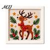Festive Tabletop Decoration Kits DIY Christmas Needlepoint Kit, Holiday Cross Stitch Santa Snowman Elk Patterns, Theme Beginners Needlework Craft Kit