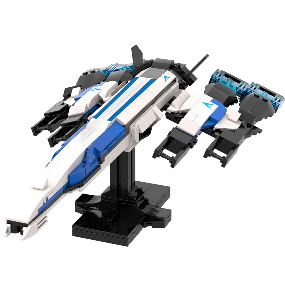 

MOC Sci-Fi Space N-Normandy SR-2 Spaceship Building Blocks with Display DIY Assembly Model Brithday Xmas Gifts for Fans Adult