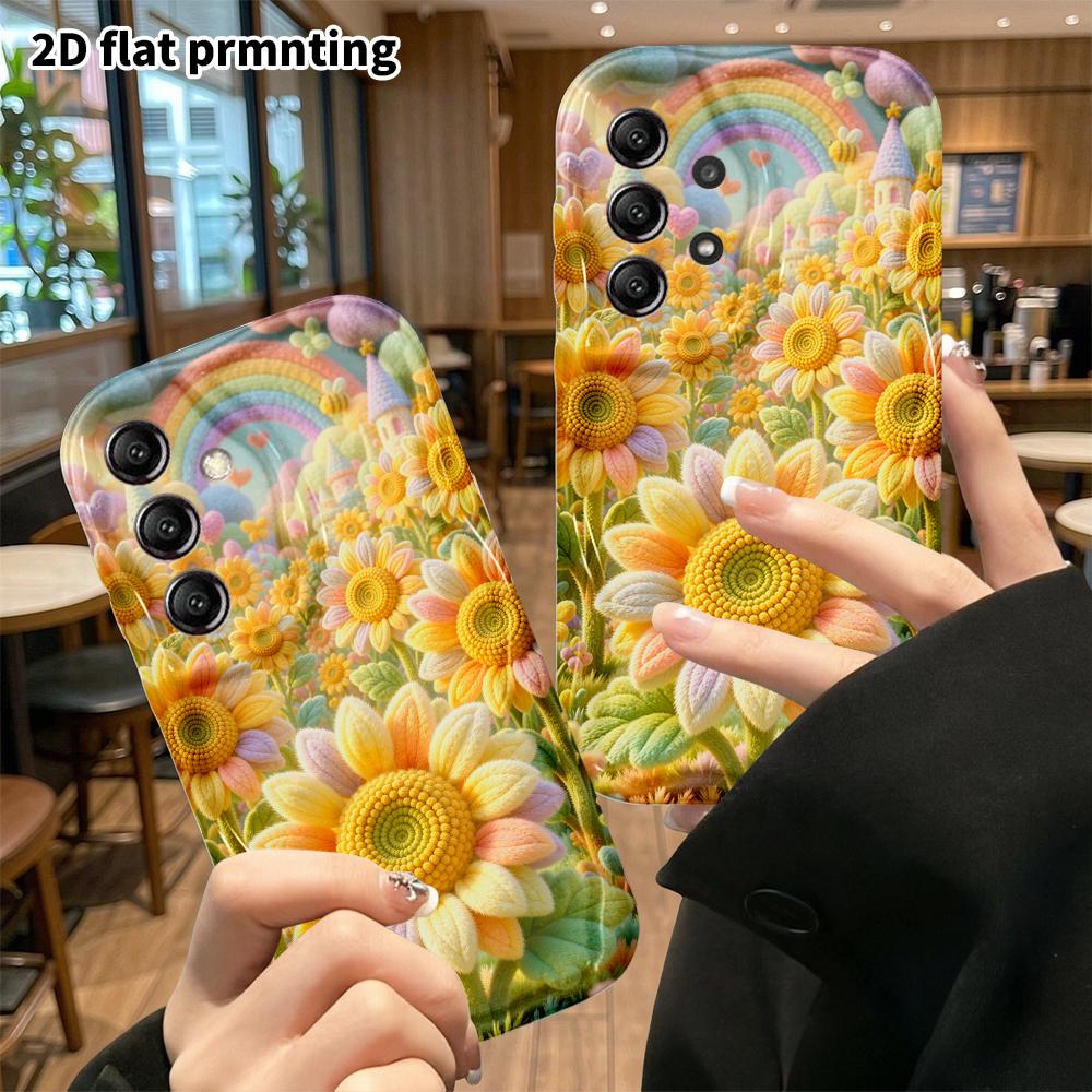 Phone Case: 2D Flat, Suitable for Samsung Galaxy A34 A35 M05 M06 S20 S22 S21 FE Plus 5G Protective Case, Sunflower Fields, Perfect Christmas and Hallo