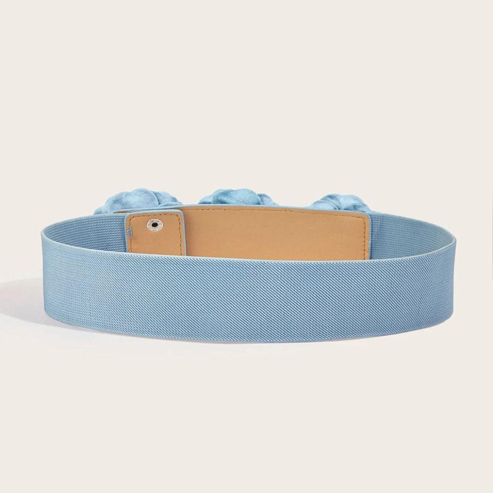 Cintura Larga 5cm per Abito Fibbia Blu Cintura in Vita Moda Cintura Elastica Uso Quotidiano