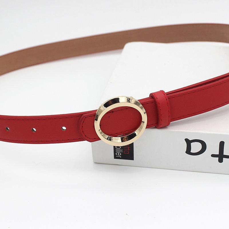 Student Jeans Decorative Pu Belt Women'S Circle Gold Alloy Multi-Colored Belt Women'S