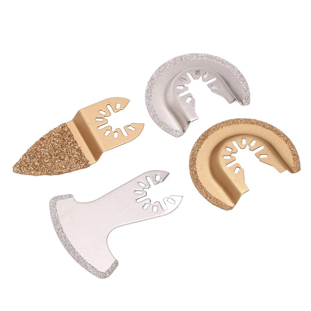 4pcs Diamond Grit Multi Tool Blades Carbide Grout Removal Blades Flush Cut Blades Ceramics Cutting