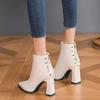 Fashion Ankle Boots for Women Very High Heels Woman Short Shoes Studded Leather Pointed Toe Booties Heeled On Offer Designer Luxury Sale