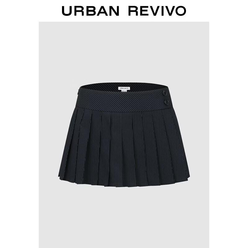 UR2026 Women s Urban Pinstripe Pleated Skirt M