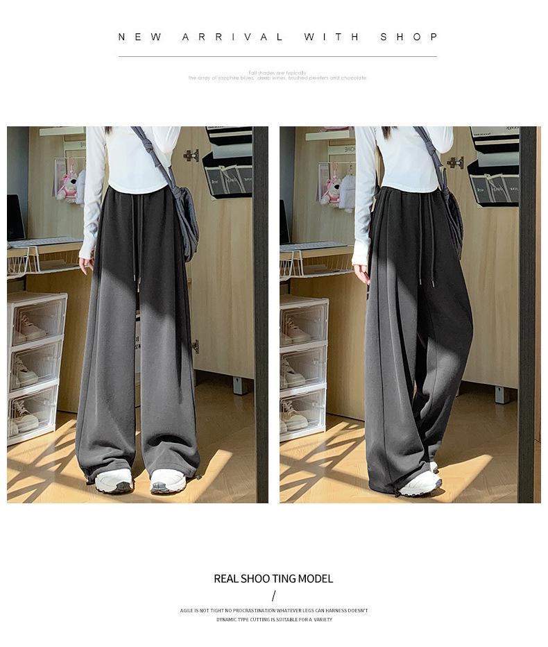 2024 Autumn/Winter Women's Mamba Cotton Sweatpants: Loose Wide-Leg, Cuffed, Straight-Leg Casual Sportswear