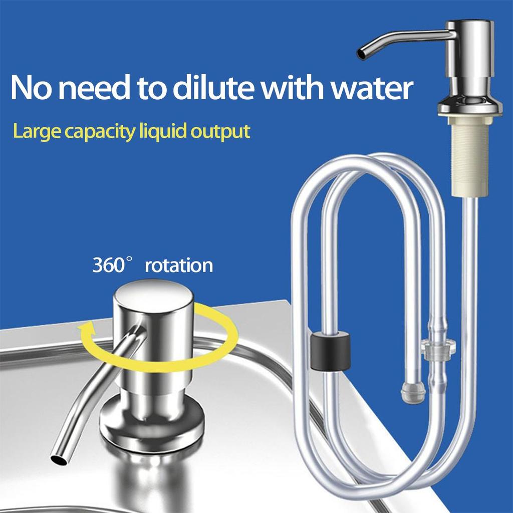 Stainless Steel Kitchen Sink Soap Dispenser with Extension Tube
