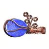 Natural Lapis Lazuli 71 Ct Certified Handmade Copper Wire Wrapped Oval Pendant