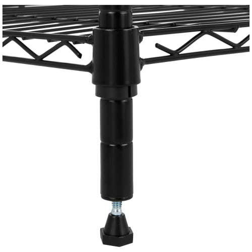 Basic 5-Tier Steel Shelf, Metal Rack, 794kg Load Capacity, 91.4cm Wide x 35.6cm Deep x 183cm High, Black