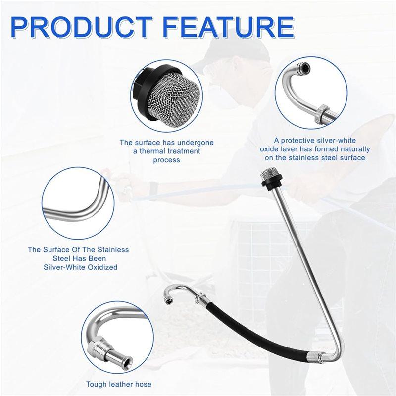 ABJI-Spray Paint Machine Compatible Stainless Steel Suction Hose Fit For Graco 390 395 490 495 595 And Tongshan T300 500