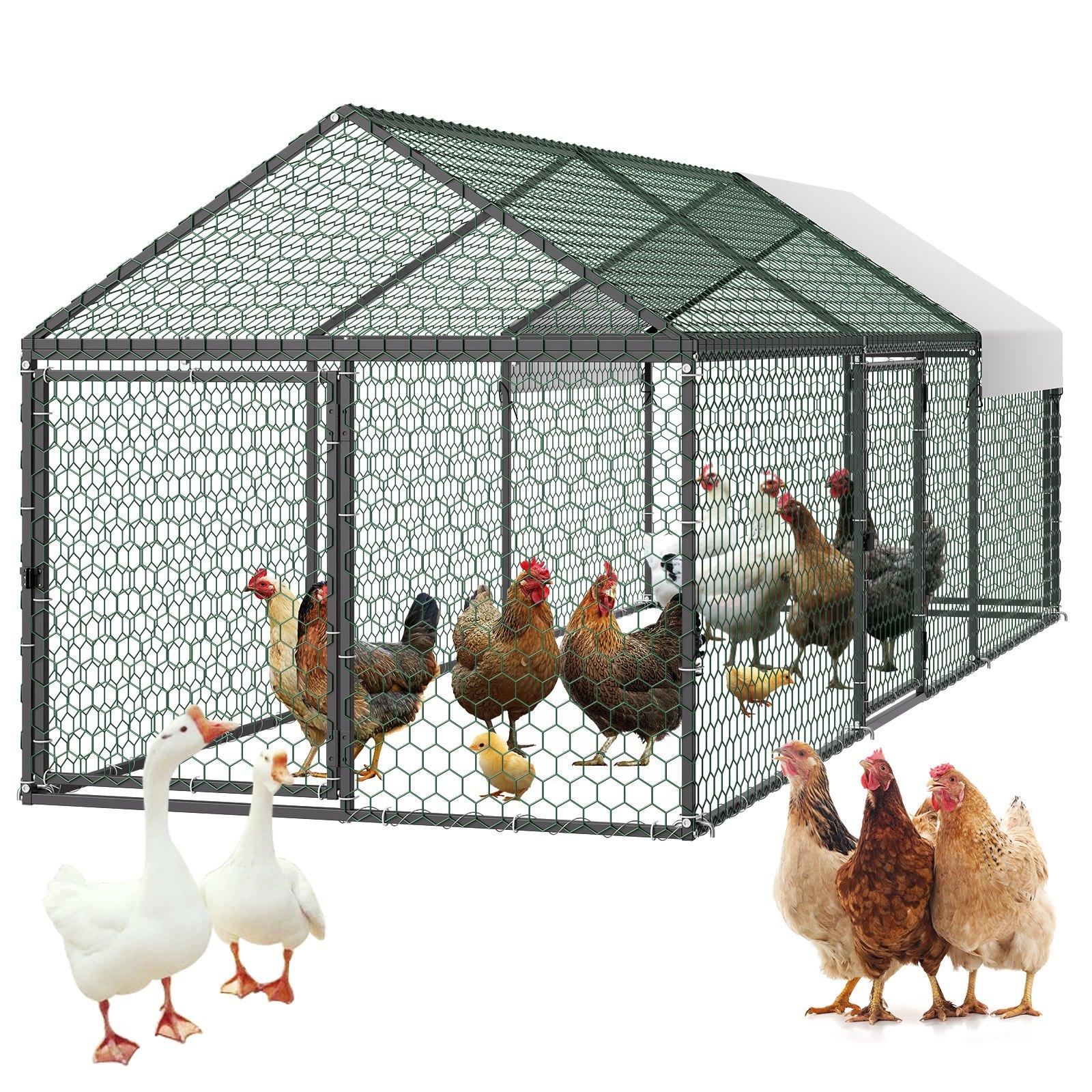 VEVOR Metal Chicken Coop for 6-8