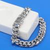 Ekte mote 100% 925 Sterling Sølv Link Chain Armbånd for Mann 10MM 20cm Armring Personlighet Menn Smykker Gave