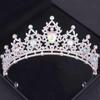 Silver Ab Crystal Tiaras and Crowns Headband for Women Rhinestone Diadem Bridal Wedding Hair Accessories Jewelry Crown Tiara