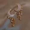 925 Silver Needle Stud Earrings Ins Style Sun Moon Star Luxury Cubic Zirconia Drop Earrings For Women Fashion Jewelry Gift