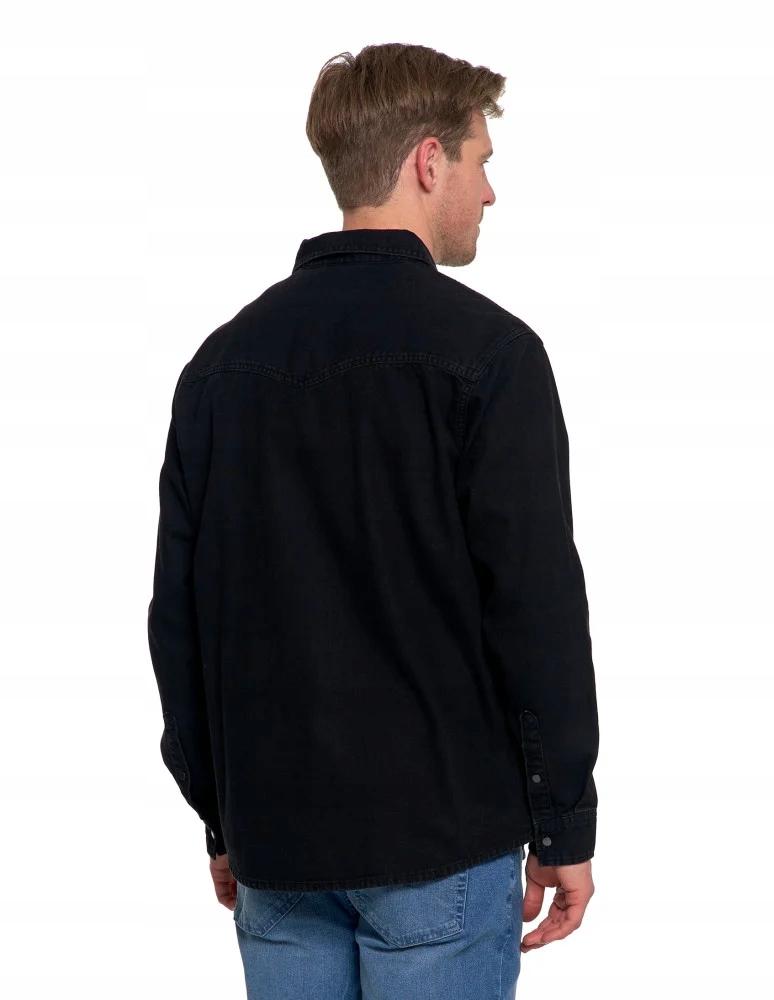 Men's Cotton Jeans Shirt Elegant Modern Classic MORAJ M BLACK