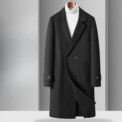 Manteau en laine pour homme 100% laine fait main double face manteau en laine croisé business décontracté trench-coat manteau pour homme