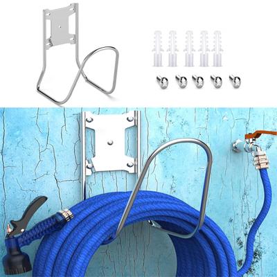 Uchwyt na wąż ze stali nierdzewnej do montażu na ścianie, wieszak na wąż, wytrzymały hak na wąż ogrodowy do organizacji przedłużaczy w garażu zewnętrznym