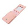 PU Leather Lipstick Pouch Foldable Portable Lipsticks Holder Case with Mirror Pink for Travel Use