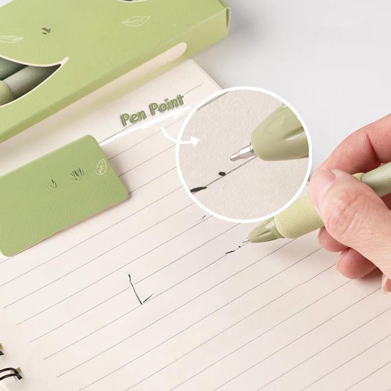 Niedliche Gelstifte 0,5 Mm – 4 Stück, Einziehbar, Mit Cartoon-Motiven, Grün, Für Schule & Büro