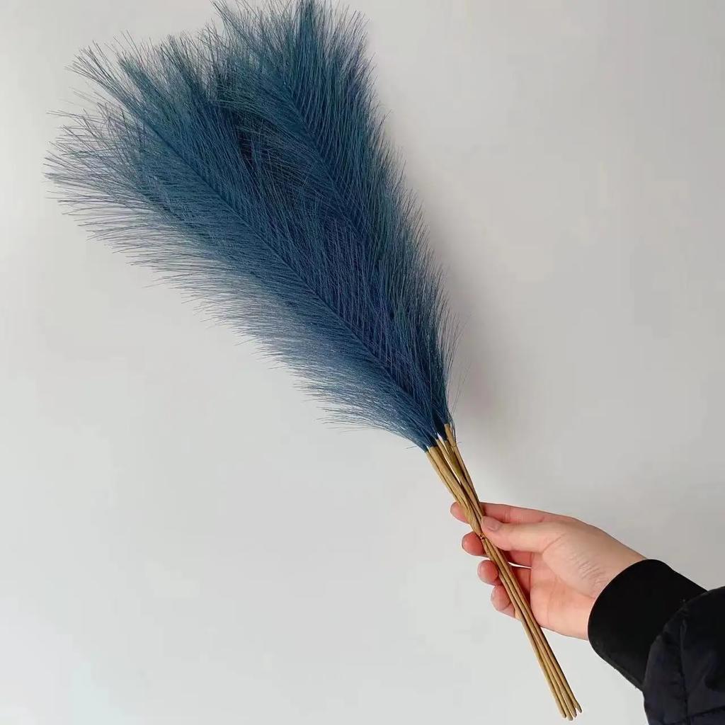 55CM Fluffy Pampas Grass Boho Decor Flower Fake Plant Reed Simulated Wedding Party Home Decoration Artificial Flowers