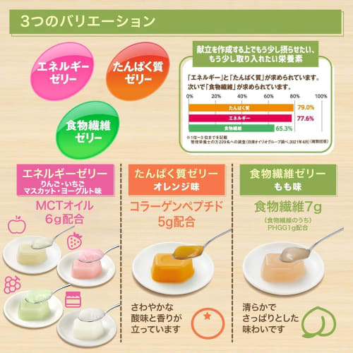 Nissin Oillio Minitas Energy Jelly, 225g (25g X 27 Pieces), Yogurt Flavor, Nutritional Supplement, High-Calorie Jelly, Crushable, High Calorie, MCT Oi