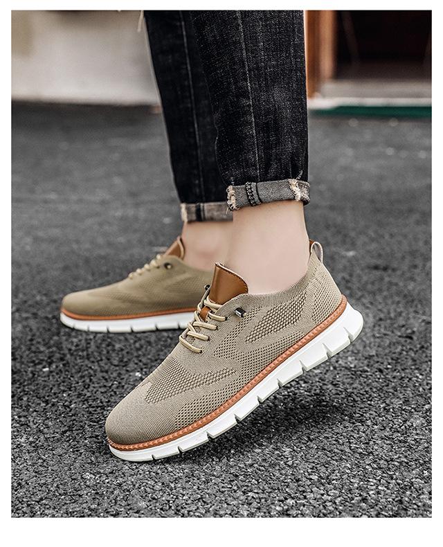 2025 Summer New Men's Lightweight Lace-up Casual Shoes Breathable Mesh Cloth Loafers