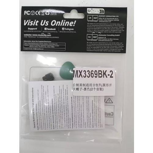 Musiclily Ultra Lever Switch Knob, Old TL Type, Inch/Metric Compatible, for Telecaster Electric Guitars, Black (Set of 2)