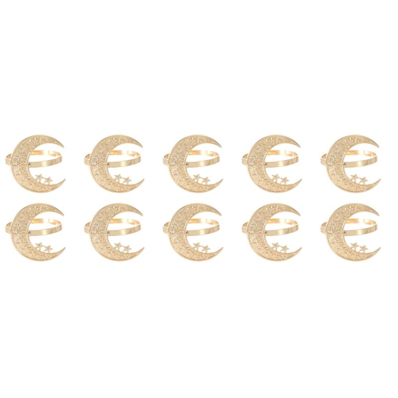 Sun Moon Pattern Napkin Fasteners Rustproof Metal Tableware Accessories Elegant Dinner Party Napkin Holders