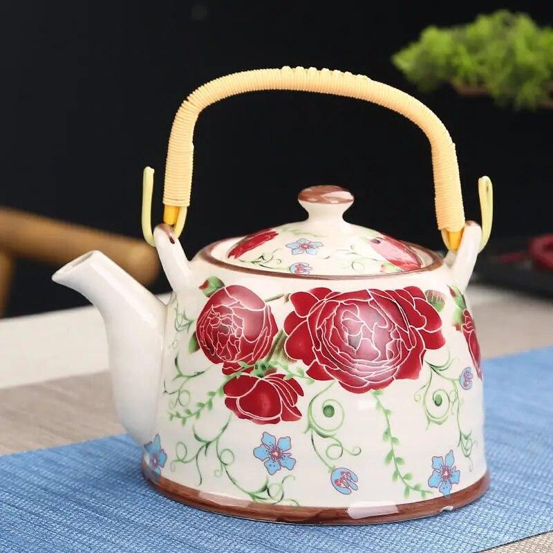Porcelain Teapot Strainer Net High Capacity 900ML Traditional Retro Ceramic Tea Set Tea Pot Gift Kung Fu