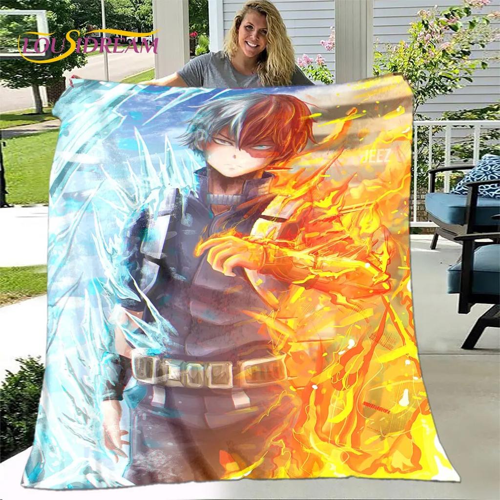 My Hero Academia Anime Cartoon Weiche Plüschdecke, Flanelldecke, Überwurfdecke für Wohnzimmer, Schlafzimmer, Bett, Sofa, Picknick-Abdeckung
