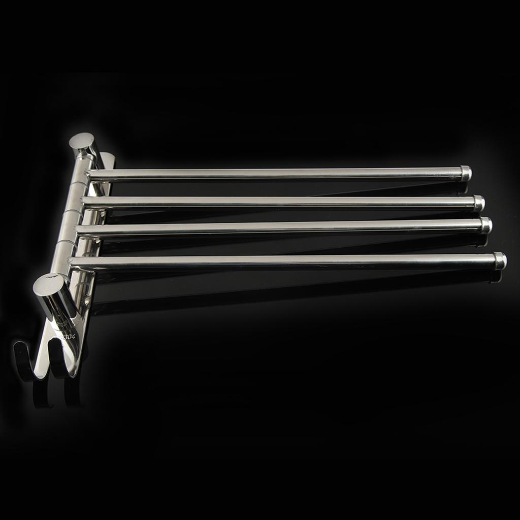 4 swivel Towel Rack Bar Rod Rail Holder Bathroom Kitchen 304 Stainless Steel