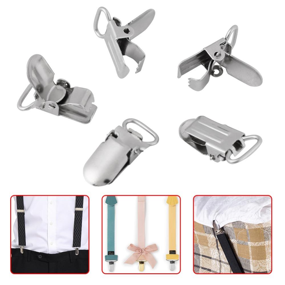 20pcs Silver Metal Duckbill Buckle Plastic Gripping Teeth Adjustable Fastener Accessory