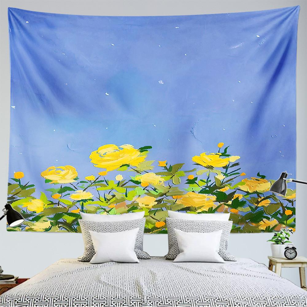 Oil painting landscape tapestry moon cloud wall hanging Kawaii room hippie land girl bedroom aesthetic tapestry decoration