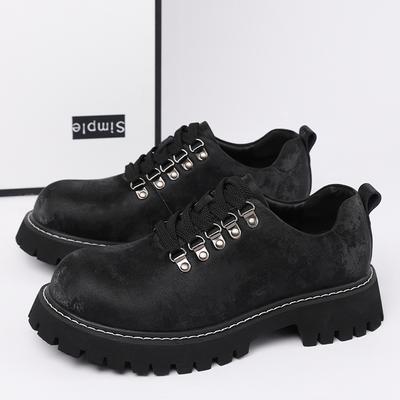 Italian Lace Up Business Dress Footwear Classic Men's Casual Leather Oxfords Shoe Thick Bottom Derby Shoes Outdoor Walking Shoes