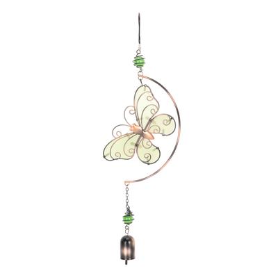 Butterfly Luminous Wind Chime Good Luck Waterproof Wind Spinner Outdoor Window Hanging Decor for Patio Garden