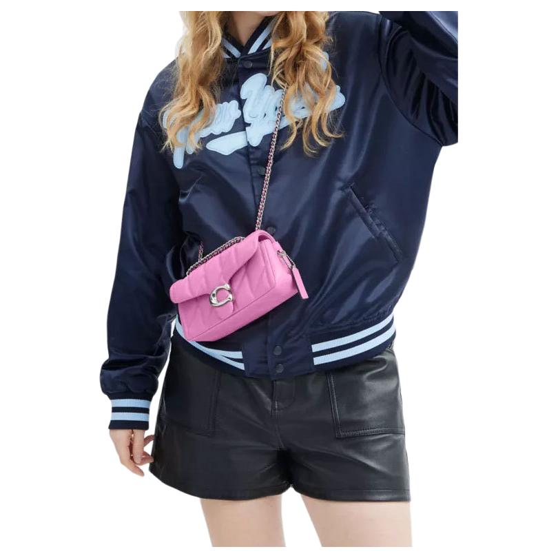 Coach Tabby 20 Logo Lettering Napa Leather Shoulder Bag Small Women shoulder bag Pink CP149-LHDB8