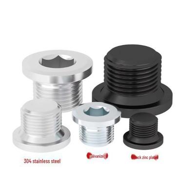 Black Hexagon Flange Plug with Edge for M8-M60 Screws