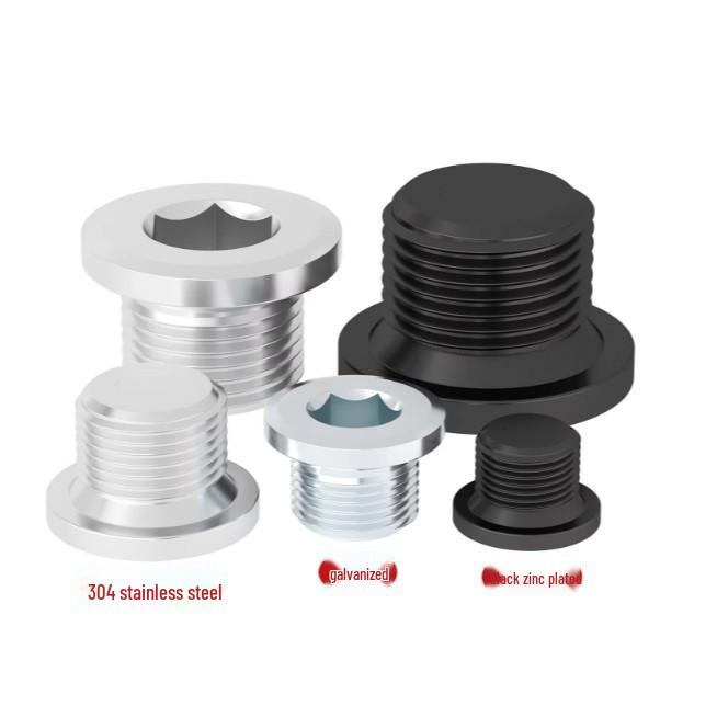 Черный шестигранный фланцевый заглушка с бортиком для винтов M8-M60 Black M8*1