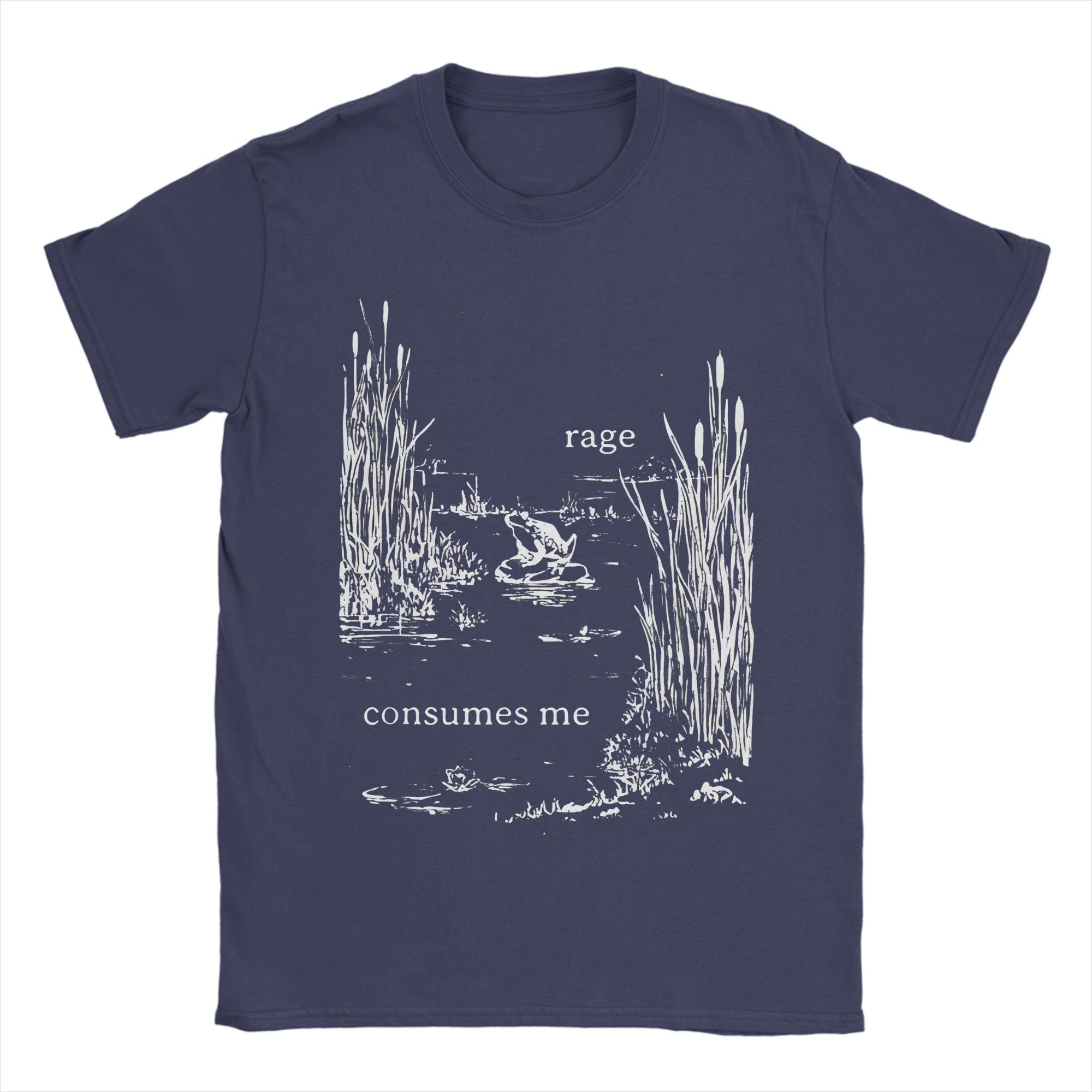

Rage Consumes Me Frog T Shirt Summer Hip Hop T Shirts Men Pure Cotton O-Neck Plus Size Top Tees Short-Sleeve Y2K Basic Tshirt 3XL